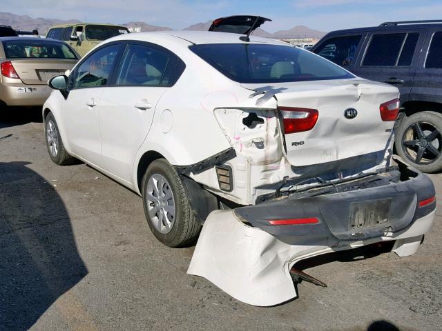 KNADM4A34E6370763 - 2014 KIA RIO LX WHITE photo 3