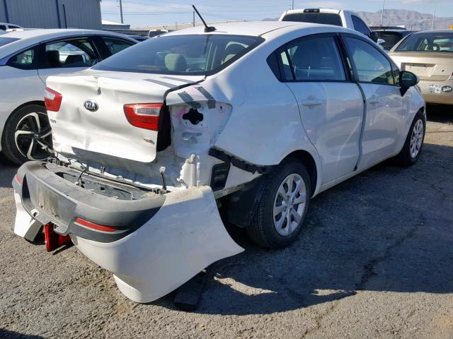 KNADM4A34E6370763 - 2014 KIA RIO LX WHITE photo 4