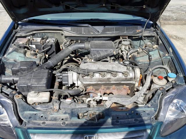 1HGEJ6228XL090867 - 1999 HONDA CIVIC DX GREEN photo 7