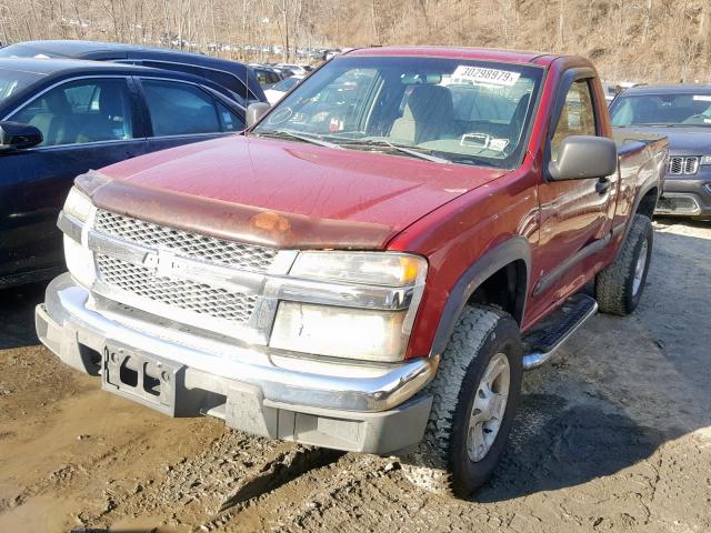 1GCDT148168200619 - 2006 CHEVROLET COLORADO MAROON photo 2