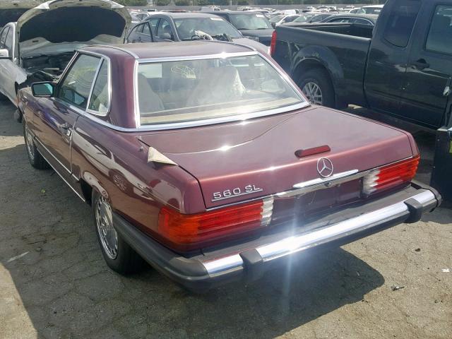 WDBBA48D7JA079312 - 1988 MERCEDES-BENZ 560 SL BROWN photo 3