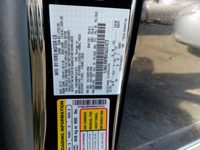 1LN6L9NP8H5631472 - 2017 LINCOLN CONTINENTAL RESERVE  Foto 10