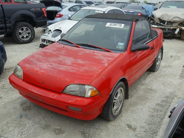 JG1MR3367MK609128 - 1991 GEO METRO LSI RED photo 2