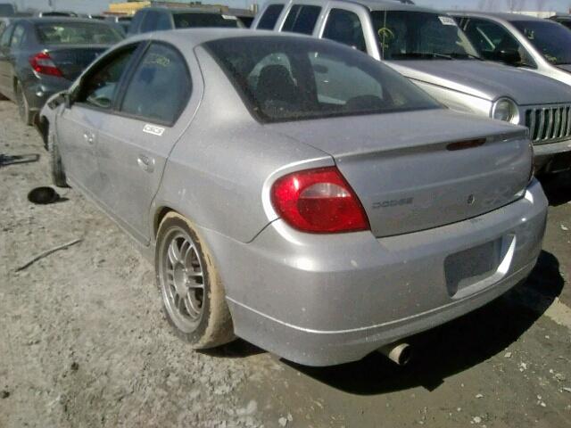 1B3ES66S64D569480 - 2004 DODGE NEON SRT-4 SILVER photo 3