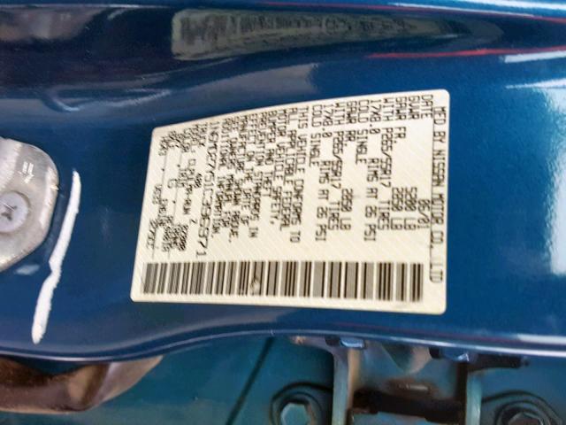 1N6MD27Y51C396971 - 2001 NISSAN FRONTIER C BLUE photo 10