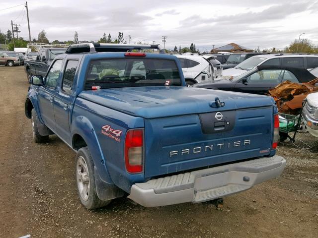 1N6MD27Y51C396971 - 2001 NISSAN FRONTIER C BLUE photo 3