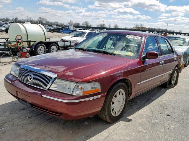 2MEFM74W35X657646 - 2005 MERCURY GRAND MARQ MAROON photo 2