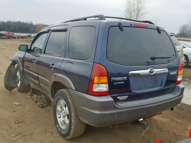 4F2YZ94123KM18536 - 2003 MAZDA TRIBUTE LX BLUE photo 3