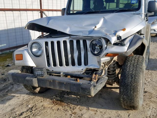 1J4F449S45P326953 - 2005 JEEP WRANGLER / SILVER photo 9