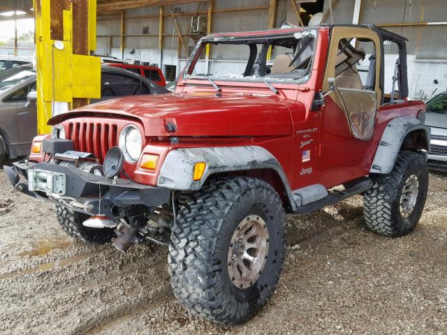 1J4FY19S5XP403478 - 1999 JEEP WRANGLER / RED photo 2