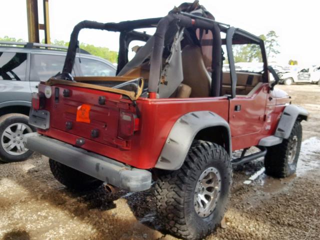 1J4FY19S5XP403478 - 1999 JEEP WRANGLER / RED photo 4