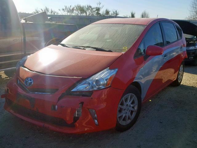 JTDZN3EU4EJ006584 - 2014 TOYOTA PRIUS V RED photo 2