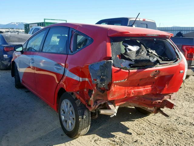 JTDZN3EU4EJ006584 - 2014 TOYOTA PRIUS V RED photo 3