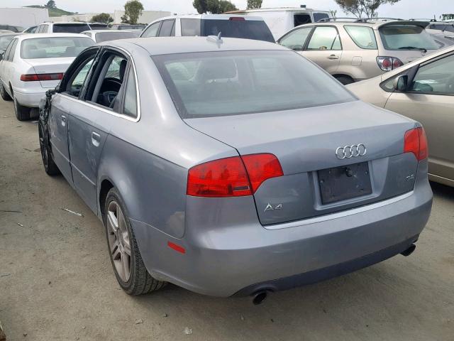 WAUAG78E96A094680 - 2006 AUDI A4 3.2 GRAY photo 3