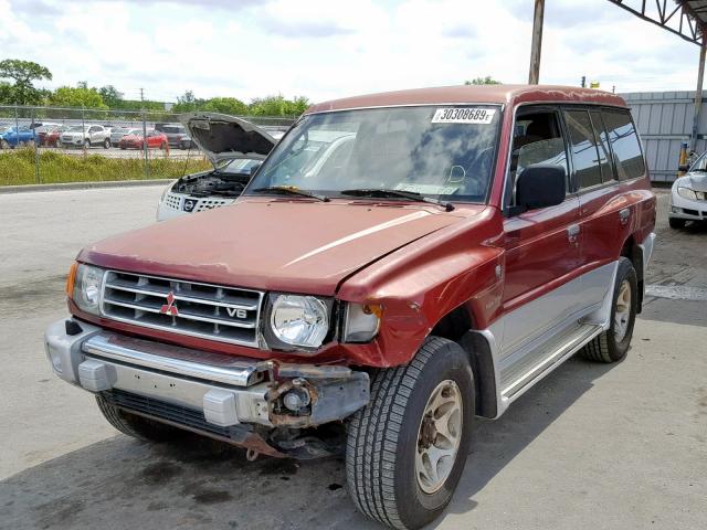 JA4MR51H2YJ004074 - 2000 MITSUBISHI MONTERO BURGUNDY photo 2