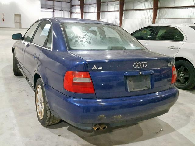 WAUED68D3WA017847 - 1998 AUDI A4 2.8 QUA BLUE photo 3