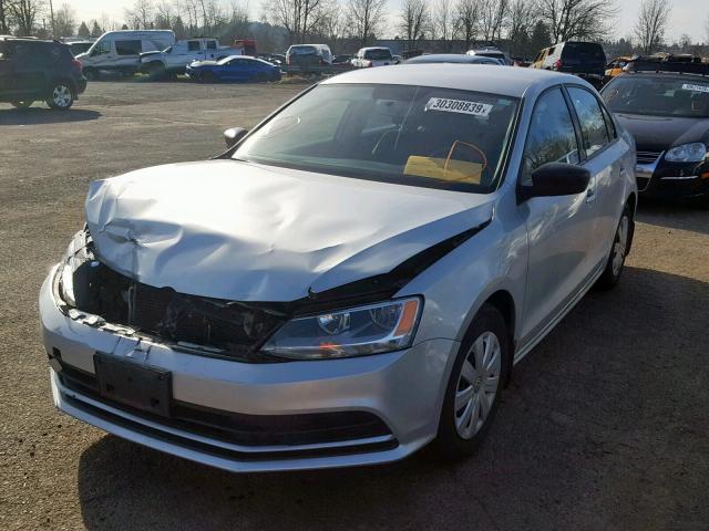 3VW2K7AJ5FM303734 - 2015 VOLKSWAGEN JETTA BASE SILVER photo 2