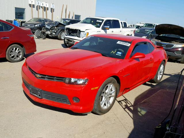 2G1FB1E38F9232057 - 2015 CHEVROLET CAMARO LS RED photo 2