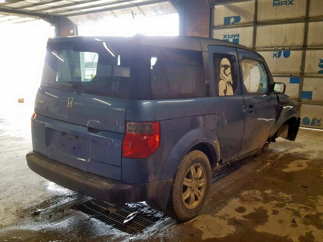 5J6YH27738L005529 - 2008 HONDA ELEMENT EX BLUE photo 4