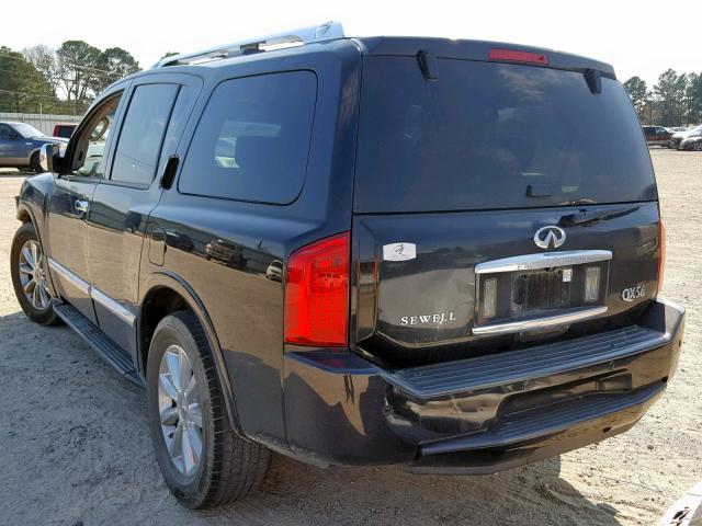 5N3ZA0NFXAN902521 - 2010 INFINITI QX56 BLACK photo 3