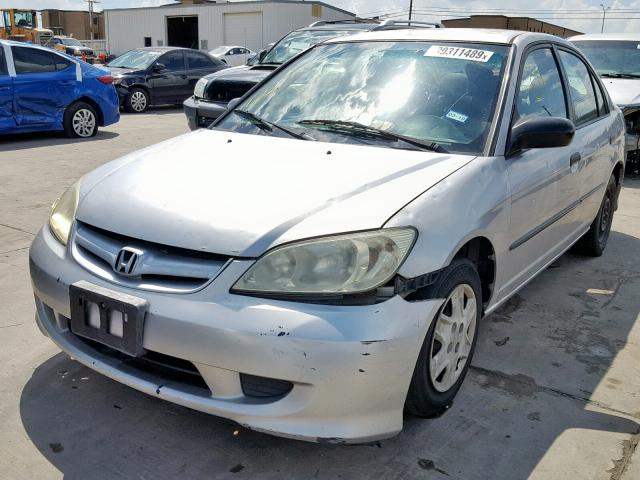 2HGES16344H583229 - 2004 HONDA CIVIC DX V SILVER photo 2