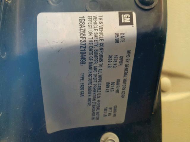 1G8AZ55F37Z104499 - 2007 SATURN ION LEVEL GOLD photo 10