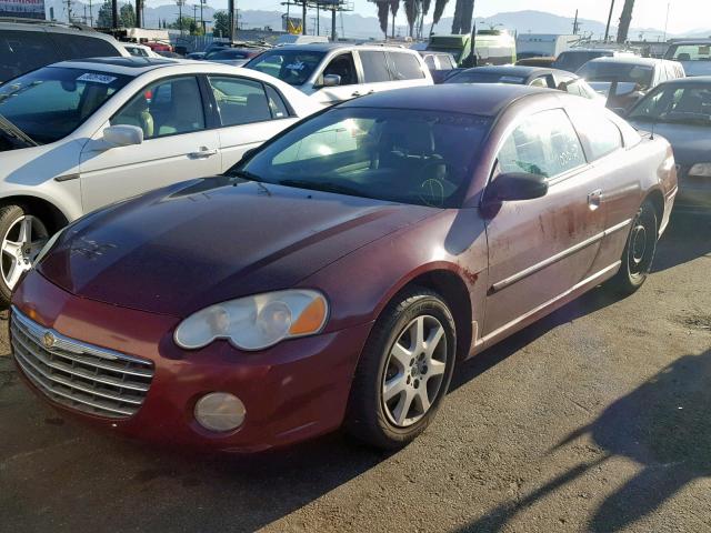 4C3AG42G54E151493 - 2004 CHRYSLER SEBRING LX MAROON photo 2