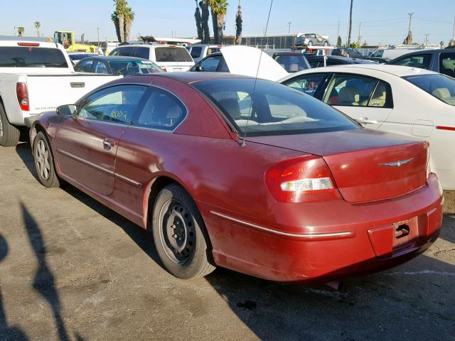 4C3AG42G54E151493 - 2004 CHRYSLER SEBRING LX MAROON photo 3