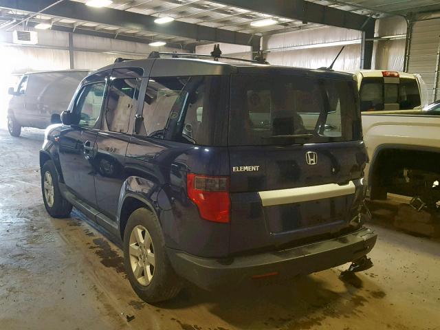 5J6YH28739L002260 - 2009 HONDA ELEMENT EX BLUE photo 3