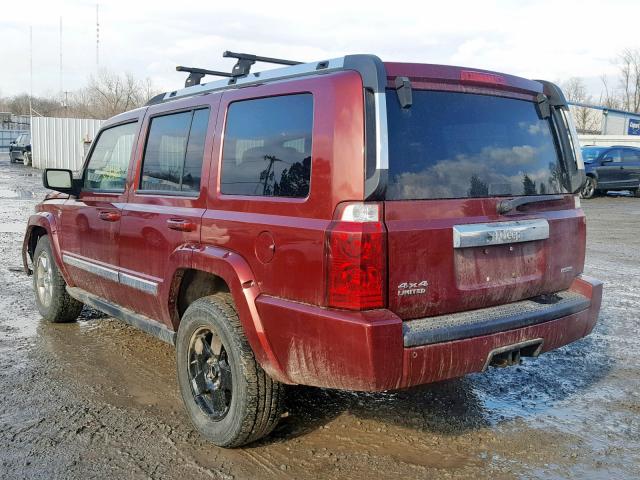 1J8HG58277C530193 - 2007 JEEP COMMANDER RED photo 3