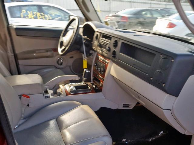 1J8HG58277C530193 - 2007 JEEP COMMANDER RED photo 5