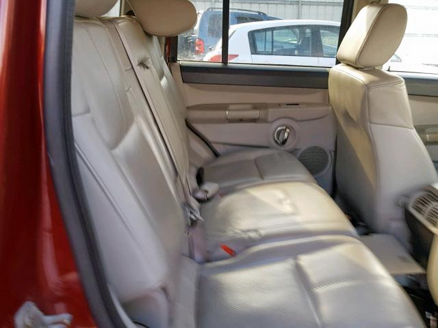 1J8HG58277C530193 - 2007 JEEP COMMANDER RED photo 6