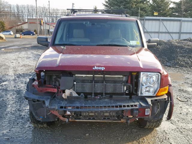 1J8HG58277C530193 - 2007 JEEP COMMANDER RED photo 9