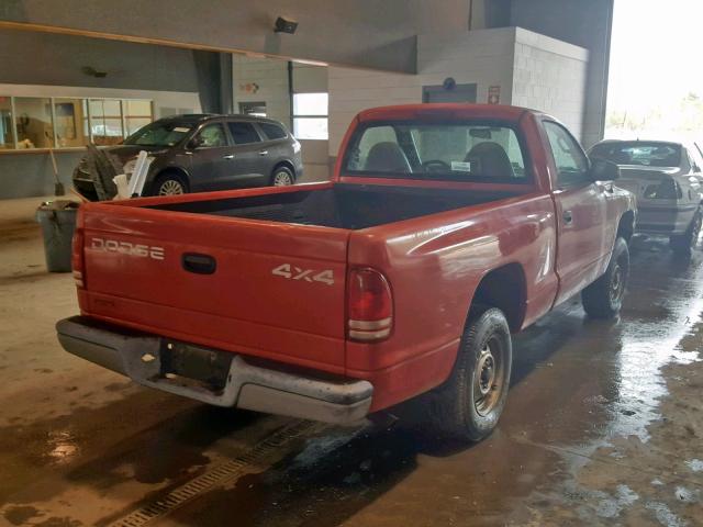 1B7GG26X6XS211597 - 1999 DODGE DAKOTA RED photo 4