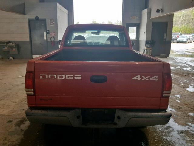 1B7GG26X6XS211597 - 1999 DODGE DAKOTA RED photo 6