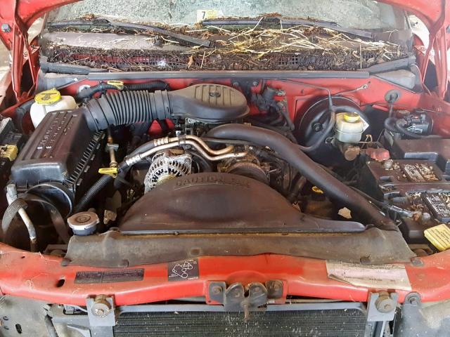 1B7GG26X6XS211597 - 1999 DODGE DAKOTA RED photo 7