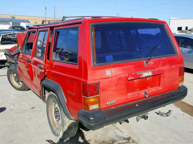 1J4FT28S4PL633221 - 1993 JEEP CHEROKEE RED photo 3