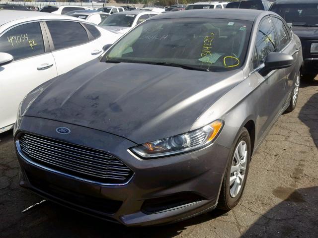 3FA6P0G78ER292163 - 2014 FORD FUSION S GRAY photo 2