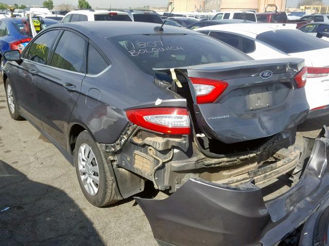 3FA6P0G78ER292163 - 2014 FORD FUSION S GRAY photo 3