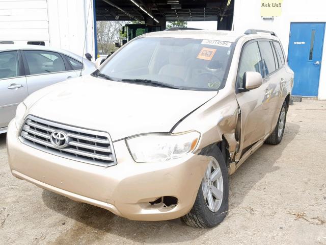 JTEDS41A882039859 - 2008 TOYOTA HIGHLANDER TAN photo 2