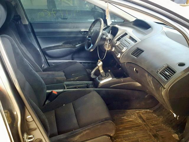 2HGFA15679H005572 - 2009 HONDA CIVIC LX-S ნაცრისფერი ფოტო 5