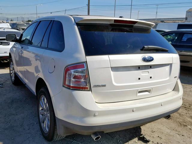 2FMDK38C48BA74345 - 2008 FORD EDGE SEL WHITE photo 3