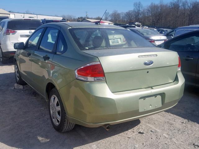 1FAHP34N18W177564 - 2008 FORD FOCUS S/SE GREEN photo 3