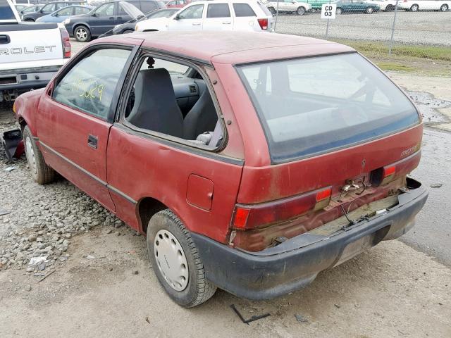 2C1MR2465R6799809 - 1994 GEO METRO RED photo 3