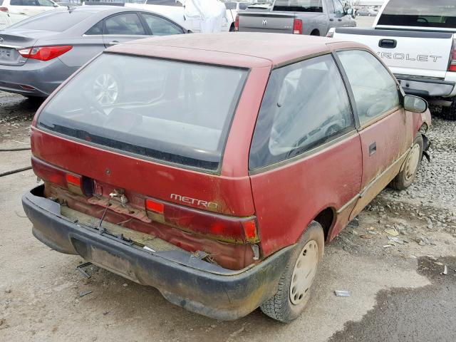 2C1MR2465R6799809 - 1994 GEO METRO RED photo 4