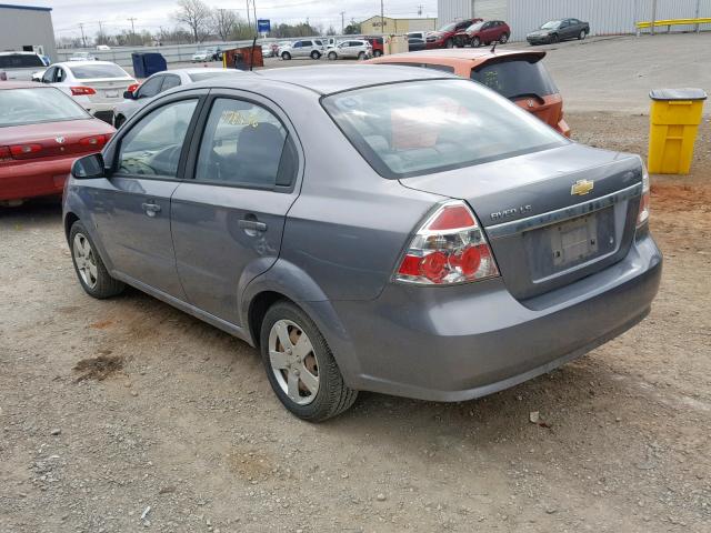 KL1TD56E09B333356 - 2009 CHEVROLET AVEO LS GRAY photo 3