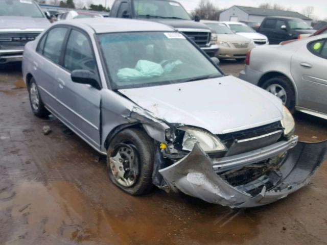 1HGES16582L080045 - 2002 HONDA CIVIC LX SILVER photo 1