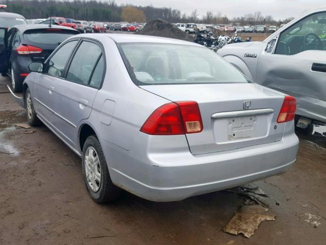 1HGES16582L080045 - 2002 HONDA CIVIC LX SILVER photo 3