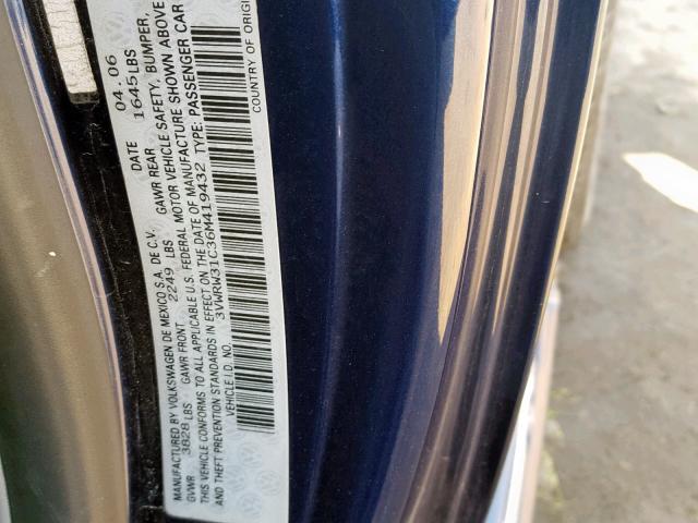 3VWRW31C36M419432 - 2006 VOLKSWAGEN NEW BEETLE Blau Foto 10