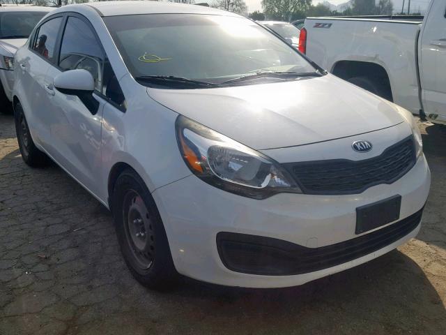 KNADM4A35E6364230 - 2014 KIA RIO LX WHITE photo 1